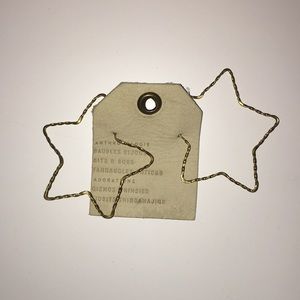 Anthropologie Gold Wire Star Earrings